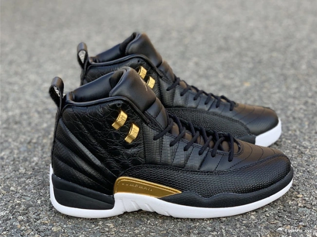 Black Air 'Reptile' Metallic Gold-White Jordan AO6068-007 Retro 12 0809